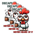 (3 Pack) Decaf Chicken Decals - Funny Coffee Lover - Laptop Decals - 3 Inches On Longest Side - Easy Peel & Apply - Made in USA - 3MCS1593