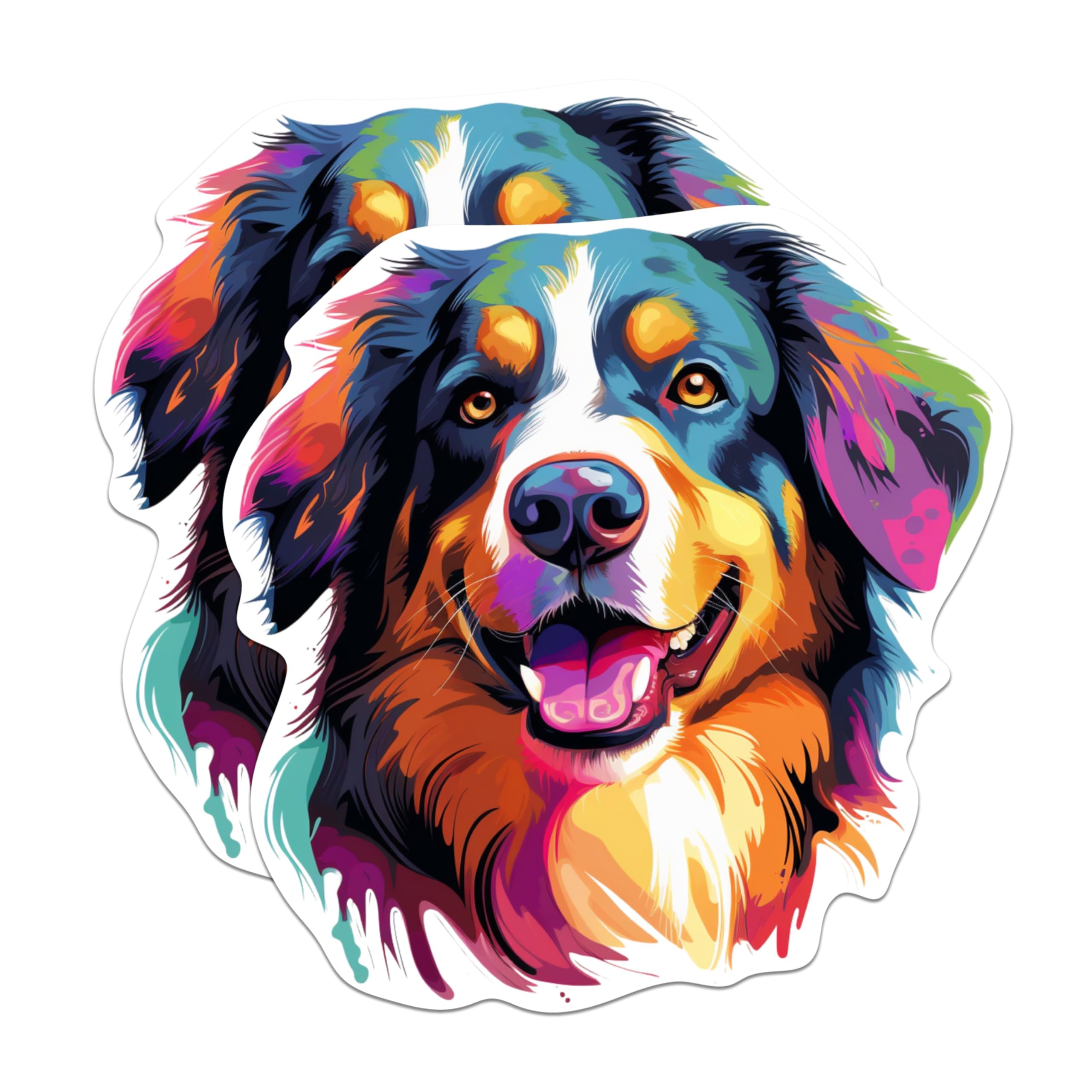 (2 Pack) Bernese Mountain Dog Breed Magnets - 5 Inches On Longest Side - Choose from Over 100 Dog Breeds - for Cars, Refrigerators, Toolboxes - Made in USA - MAG1777