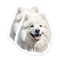 (2 Pack) Samoyed Dog Magnets - Fluffy White Dog Decor - Pet Lover Refrigerator Decor - Cute Animal Collectible - 5 Inches On Longest Side - Thick Durable Magnet - Made in USA - MAG28857