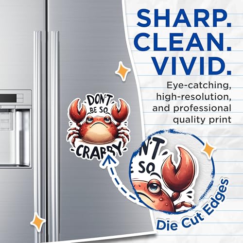 (2 Pack) Funny Crabby Magnets - Don't Be So Crabby Magnets - Humorous Kitchen Decor Magnets- 5" On Longest Side - for Fridges, Toolboxes, Cars - Made in USA - MAG2653