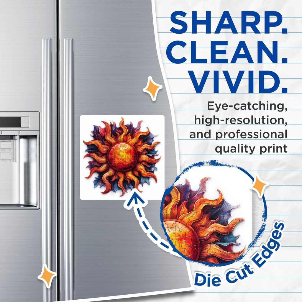 (2 Pack) Mystic Sun Magnets - Celestial Fridge Decor - Fantasy Art Kitchen Accessory - 5 Inches On Longest Side - Thick Durable Magnet - Made in USA - MAG28427