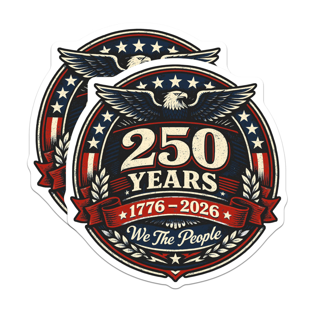 (2 Pack) 250th USA Anniversary Magnets - Patriotic American Eagle Decor - We The People 1776-2026 Semiquincentennial - 5 Inches On Longest Side - Thick Durable Magnet - Made in USA - MAG24232