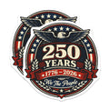 (2 Pack) 250th USA Anniversary Magnets - Patriotic American Eagle Decor - We The People 1776-2026 Semiquincentennial - 5 Inches On Longest Side - Thick Durable Magnet - Made in USA - MAG24232