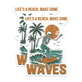 (2 Pack) Surfing Skeleton Magnets - Retro Beach Surfer - Humorous Coastal Vibes - Fridge Locker Decor Accent - 5 Inches On Longest Side - Thick Durable Magnet - Made in USA - MAG38242