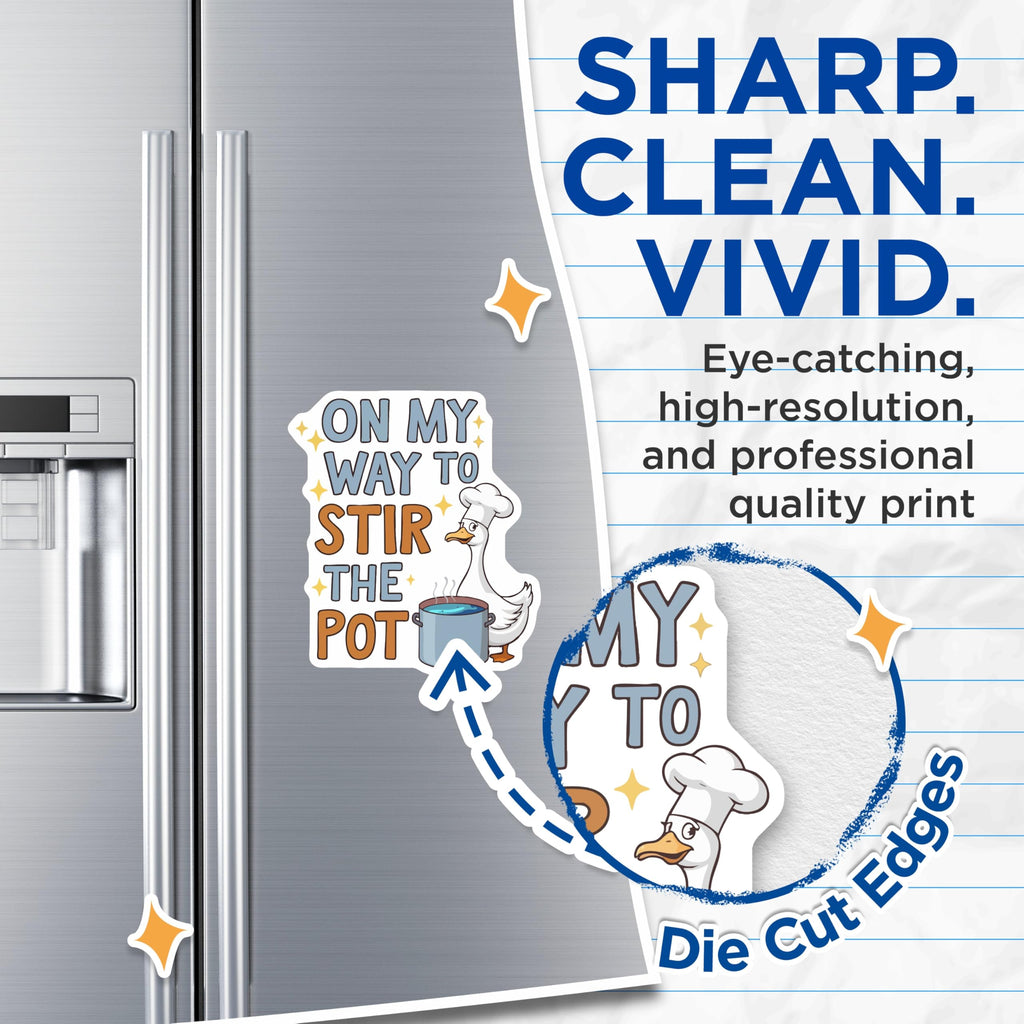 (2 Pack) Funny Goose Magnets - Stir The Pot Chef Animal Decor - Witty Kitchen Refrigerator Humor Appliance Accessory - 5 Inches On Longest Side - Thick Durable Magnet - Made in USA - MAG22945