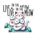 (2 Packs) Live in The Meow Magnets - Cute Funny Peaceful Cat Meditating Meditation Magnets - 5 Inches On Longest Side - Premium Magnet - for Fridges, Toolboxes, Cars - Made in USA - MAG2415
