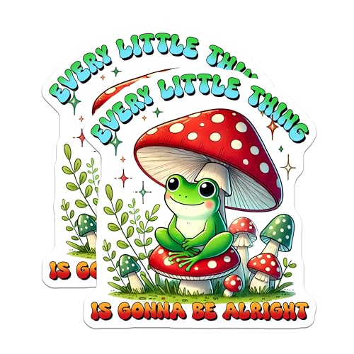 (2 Pack) Every Little Thing Frog Magnets - Cute Frog Mushroom - Whimsical Animal - Fun Inspirational - 5" On Longest Side - for Cars, Fridges, Toolboxes - Made in USA - MAG3718