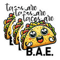 (3 Pack) Taco BAE Decals - Funny Foodie - Laptop Decal - 3 Inches On Longest Side - Easy Peel & Apply - Made in USA - 3MCS7558