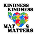 (2 Pack) Kindness Matters Stickers - Autism Awareness - Heart Puzzle Design - 5" On Longest Side - Sticks to Smooth Flat Surfaces - Made in USA - BMCS5615