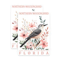 (2 Pack) Northern Mockingbird Magnets - Florida State Bird Decor - Bird Lover Present - 5" On Longest Side - Premium Magnet - for Cars, Refrigerators, Toolboxes, Lockers - Made in USA - MAG18028