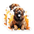 (2 Pack) Leonberger Magnets - Autumn Fall Dog Art - Fridge Locker Decor - 5 Inches On Longest Side - Thick Durable Magnet - Made in USA - MAG24206