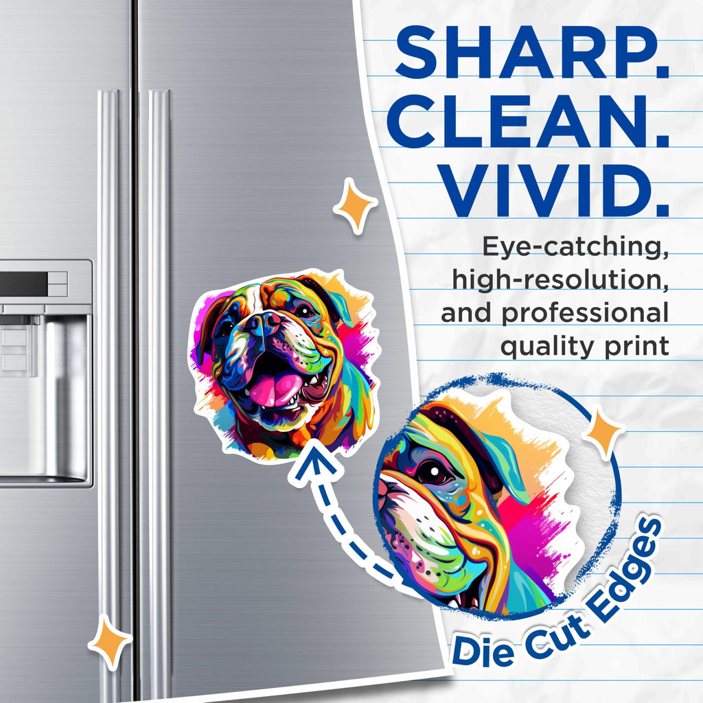(2 Pack) Bulldog Dog Breed Magnets - 5 Inches On Longest Side - Choose from Over 100 Dog Breeds - for Cars, Refrigerators, Toolboxes - Made in USA - MAG1800