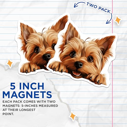 (2 Pack) Pet Lover's Kitchen Decor Magnet - Fun Fridge Accessories - 5" On Longest Side - Sticks to Smooth Flat Surfaces - Made in USA - MAG10281