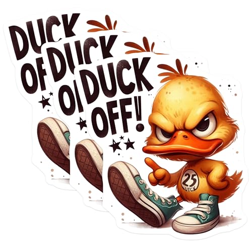 (3 Pack) Angry Duck Decals - Cartoon Duck - Funny Duck Laptop Decal- 3 Inches On Longest Side - Easy Peel & Apply - Made in USA - 3MCS5109