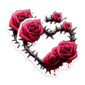 (2 Pack) Gothic Rose Heart Magnets - Thorny Floral Design - Dark Romance Aesthetic - Passionate Love Artwork - 5 Inches On Longest Side - Thick Durable Magnet - Made in USA - MAG20645