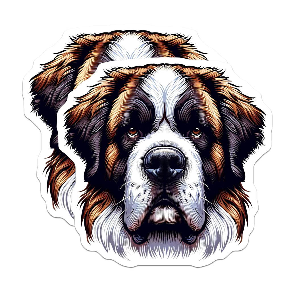 (2 Pack) Saint Bernard Magnets - Dog Breed Art - Refrigerator Decor - 5" On Longest Side - Premium Magnet - for Cars, Refrigerators, Toolboxes, Lockers - Made in USA - MAG15357