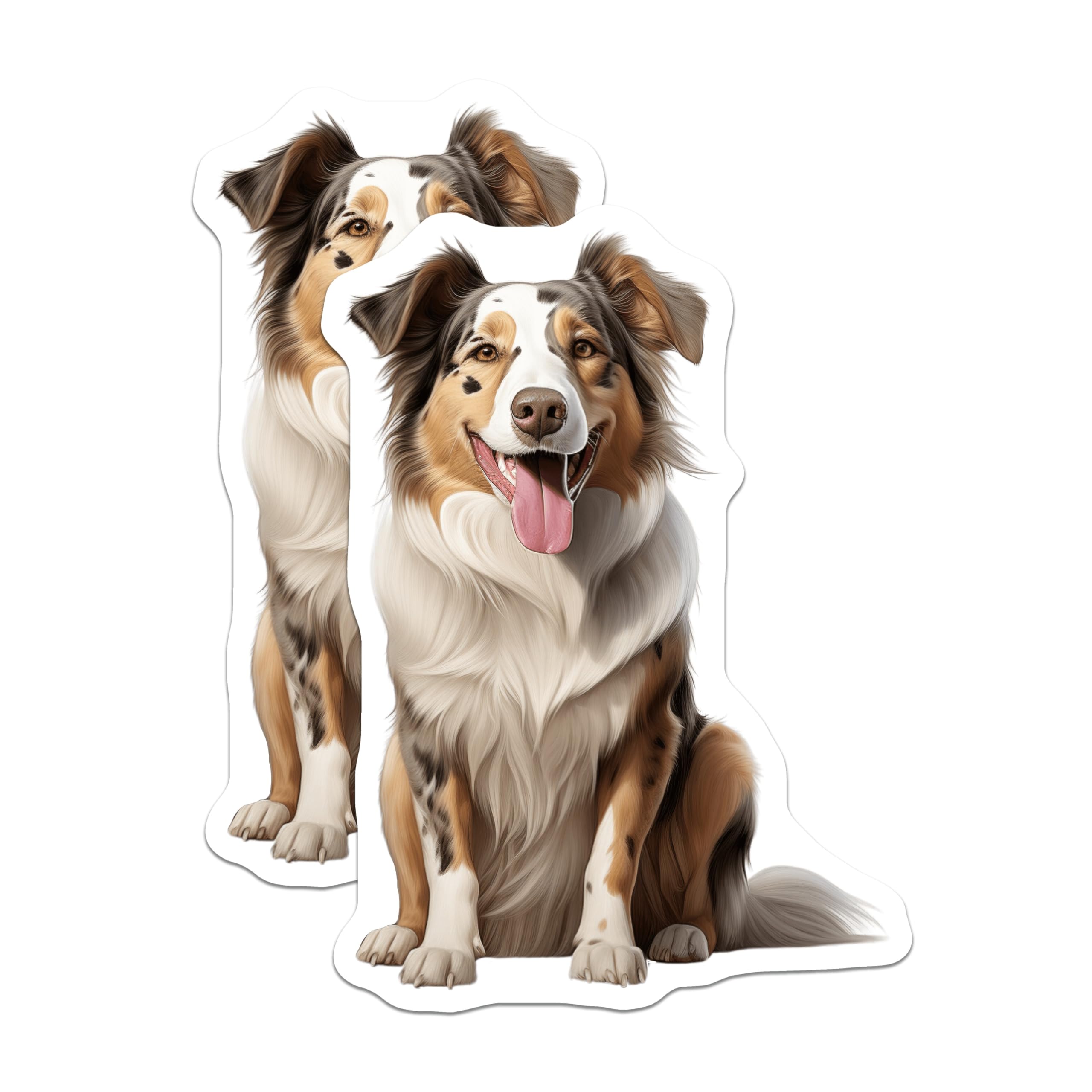 (2 Pack) Australian Shepherd Magnets - Dog Lover Decor - Pet Owner Present - 5 Inches On Longest Side - Thick Durable Magnet - Made in USA - MAG26185