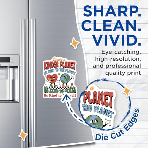 (2 Pack) Be Kind to The Planet Magnets Magnets - Environmental Awareness - Positive Message - 5" On Longest Side - Made in USA - Sticks to Refrigerators & Metal Surfaces - MAG8939