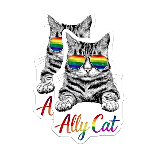 (2 Pack) Cool Cat Decor Magnet - 5" On Longest Side - Sticks to Smooth Flat Surfaces - Made in USA - MAG9544