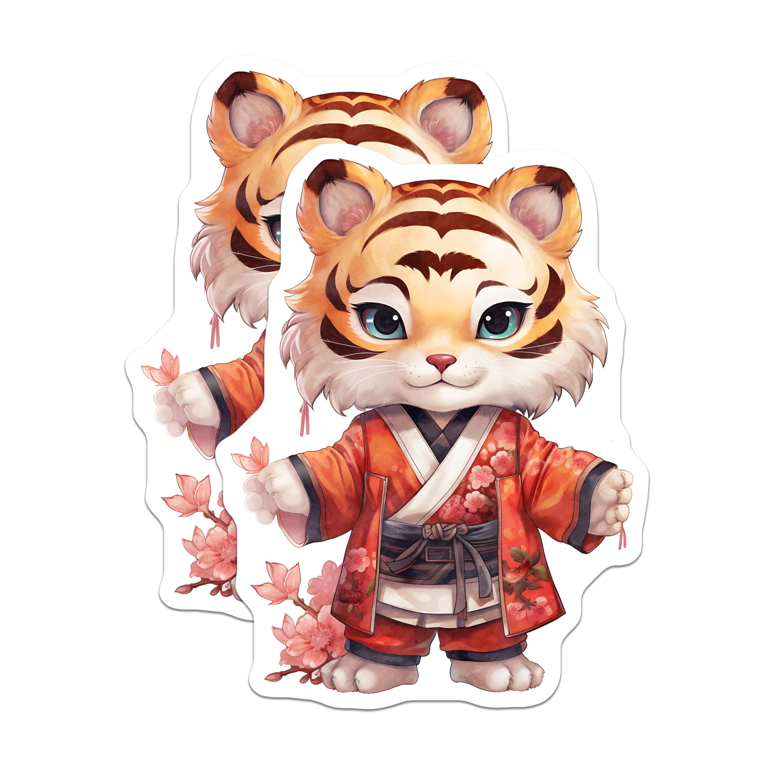 (2 Pack) Tiger Magnets - Cute Animal Magnets - Fridge Decor Magnets - 5" On Longest Side - Premium Magnet - for Cars, Refrigerators, Toolboxes, Lockers - Made in USA - MAG16842
