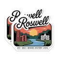 (2 Pack) Roswell Georgia Magnets - Historical Landmark Souvenirs - Cityscape Fridge Decor - 5" On Longest Side - Premium Magnet - for Cars, Refrigerators, Toolboxes, Lockers - Made in USA - MAG18599