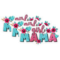 (3 Pack) Girl Mama Decals - Floral Mom Stickers - Heart Mom Life Decals - 3 Inches On Longest Side - Easy Peel & Apply - Made in USA - 3MCS6950