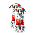 (2 Pack) Christmas Puppy Magnets - Santa Dog Refrigerator - Holiday Pet Decor - 5 Inches On Longest Side - Thick Durable Magnet - Made in USA - MAG28358