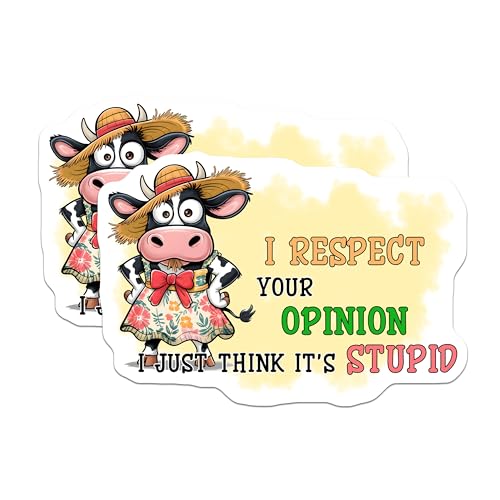 (2 Pack) Funny Cow Decor Magnet - 5" On Longest Side - Sticks to Smooth Flat Surfaces - Made in USA - MAG9713