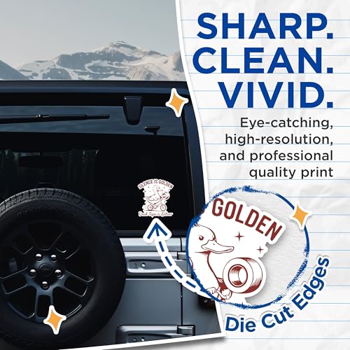 (2 Pack) Silence is Golden Stickers - Duck Tape is Silver Stickers - Funny Duck Stickers - 5" On Longest Side - Sticks to Any Smooth Flat Surface - Made in USA - BMCS2878
