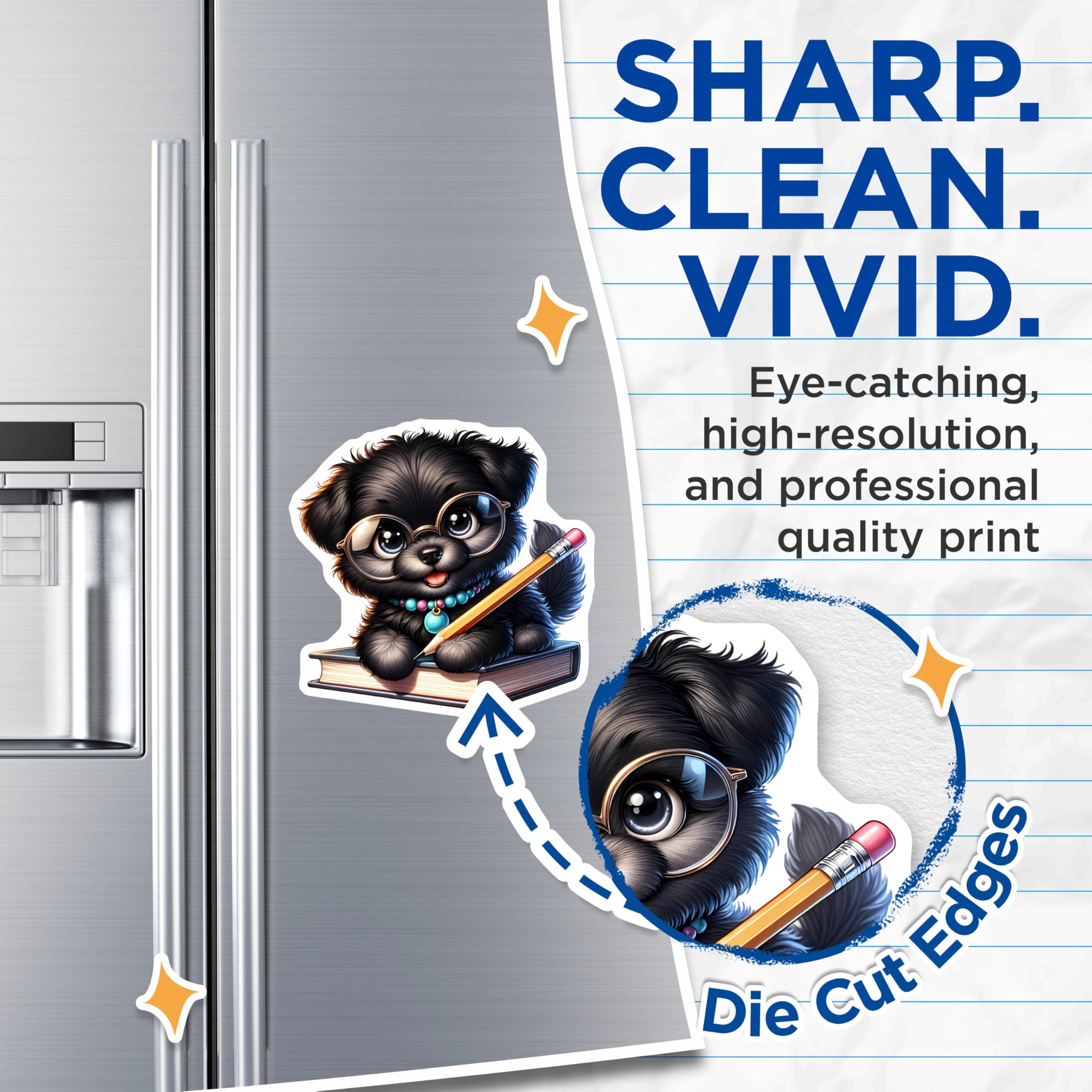 (2 Pack) Dog Lover's Fridge Decor Magnet - 5" On Longest Side - Sticks to Smooth Flat Surfaces - Made in USA - MAG9391