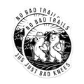 (2 Pack) No Bad Trails Stickers - Hiking Bears Sticker - Outdoor Adventure Sticker - Motivational Hiking Quote Stickers - 5" On Longest Side - Sticks to Smooth Flat Surfaces - Made in USA - BMCS5593