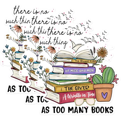 (3 Pack) Book Lover Decals - Classic Novels - Bibliophile Laptop Decal - 3 Inches On Longest Side - Easy Peel & Apply - Made in USA - 3MCS1805