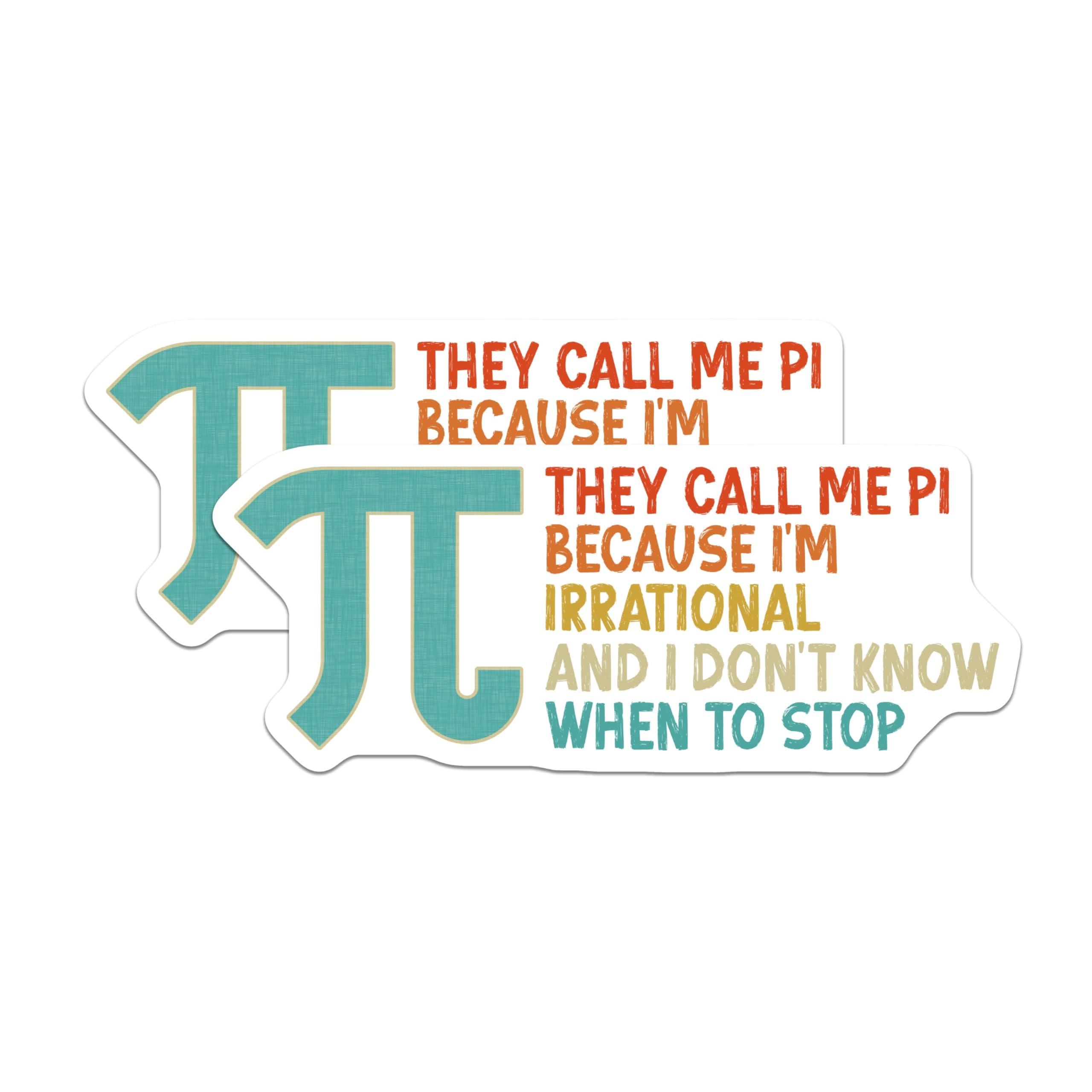 (2 Pack) Pi Symbol Magnets - Irrational Math Pun - Geeky Fridge Magnets - 5" On Longest Side - Premium Magnet - for Cars, Refrigerators, Toolboxes, Lockers - Made in USA - MAG16491