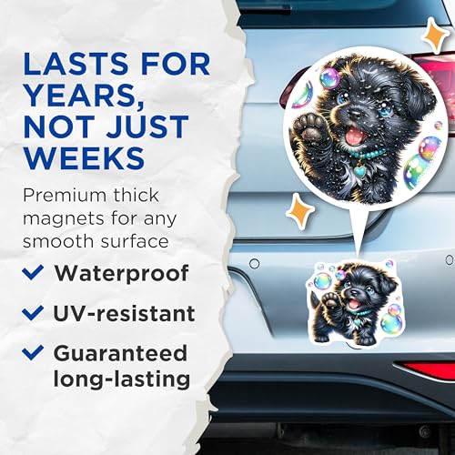 (2 Pack) Dog Lover Decor Magnet - 5" On Longest Side - Sticks to Smooth Flat Surfaces - Made in USA - MAG9612