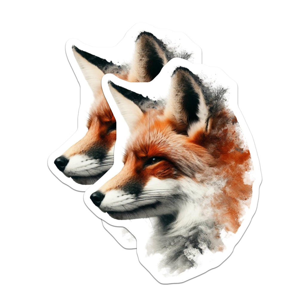 (2 Pack) Fox Magnets - Artistic Fox Portrait - Fridge Magnets - 5" On Longest Side - Premium Magnet - for Cars, Refrigerators, Toolboxes, Lockers - Made in USA - MAG14283
