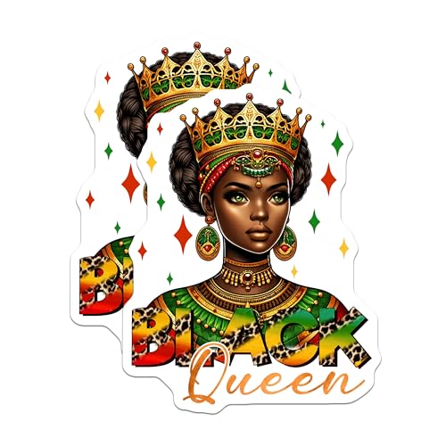 (2 Pack) Black Queen Magnets - Afrocentric Decor - 5" On Longest Side - for Cars, Fridges, Toolboxes - Made in USA - MAG7857