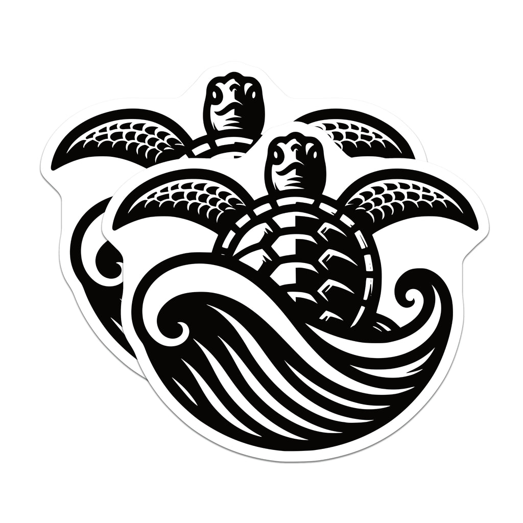 (2 Pack) Sea Turtle Magnets - Ocean Animal Decor - Polynesian Inspired Art - Fridge Locker Accent - 5 Inches On Longest Side - Thick Durable Magnet - Made in USA - MAG38306