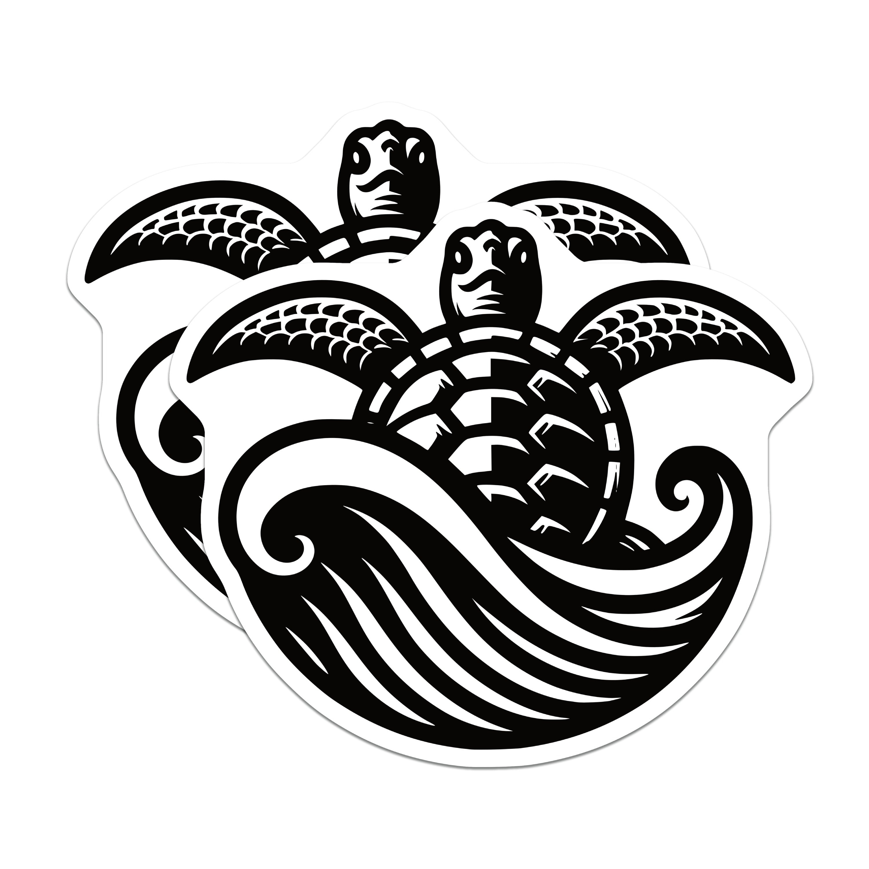 (2 Pack) Sea Turtle Magnets - Ocean Animal Decor - Polynesian Inspired Art - Fridge Locker Accent - 5 Inches On Longest Side - Thick Durable Magnet - Made in USA - MAG38306