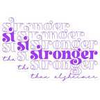 (3 Pack) Alzheimer Awareness Decals - Purple Ribbon Decal - Stronger Than Alzheimer Laptop Decal - 3 Inches On Longest Side - Easy Peel & Apply - Made in USA - 3MCS8561