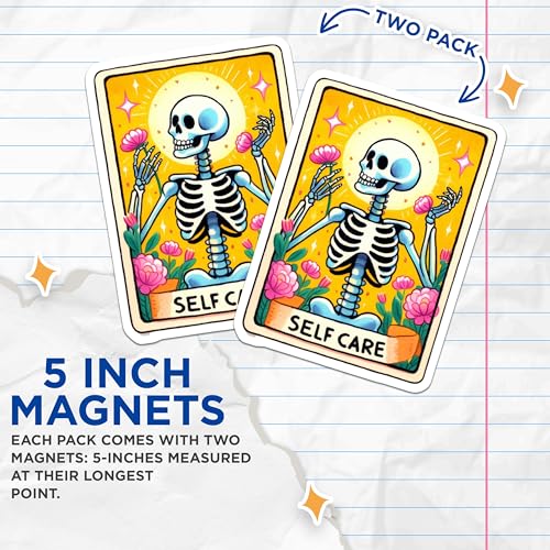 (2 Pack) Floral Design Magnet - Positive Message - 5" On Longest Side - Sticks to Smooth Flat Surfaces - Made in USA - MAG9420