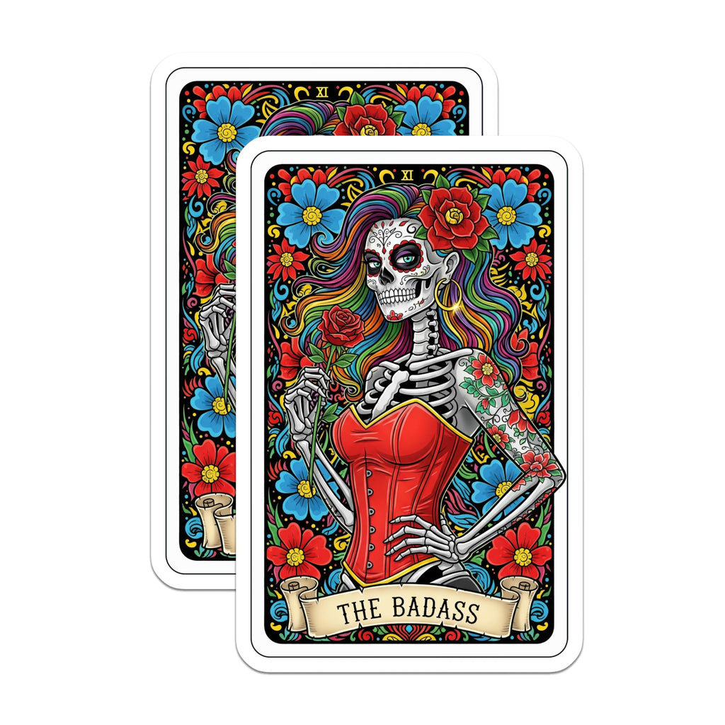 (2 Pack) Sugar Skull Magnets - Calavera Design - Day of The Dead Home Decor - 5" On Longest Side - Premium Magnet - for Cars, Refrigerators, Toolboxes, Lockers - Made in USA - MAG15246