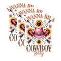 (3 Pack) Cowboy Baby Decals - Western Laptop Stickers - Cowgirl Decal Set - 3 Inches On Longest Side - Easy Peel & Apply - Made in USA - 3MCS1926