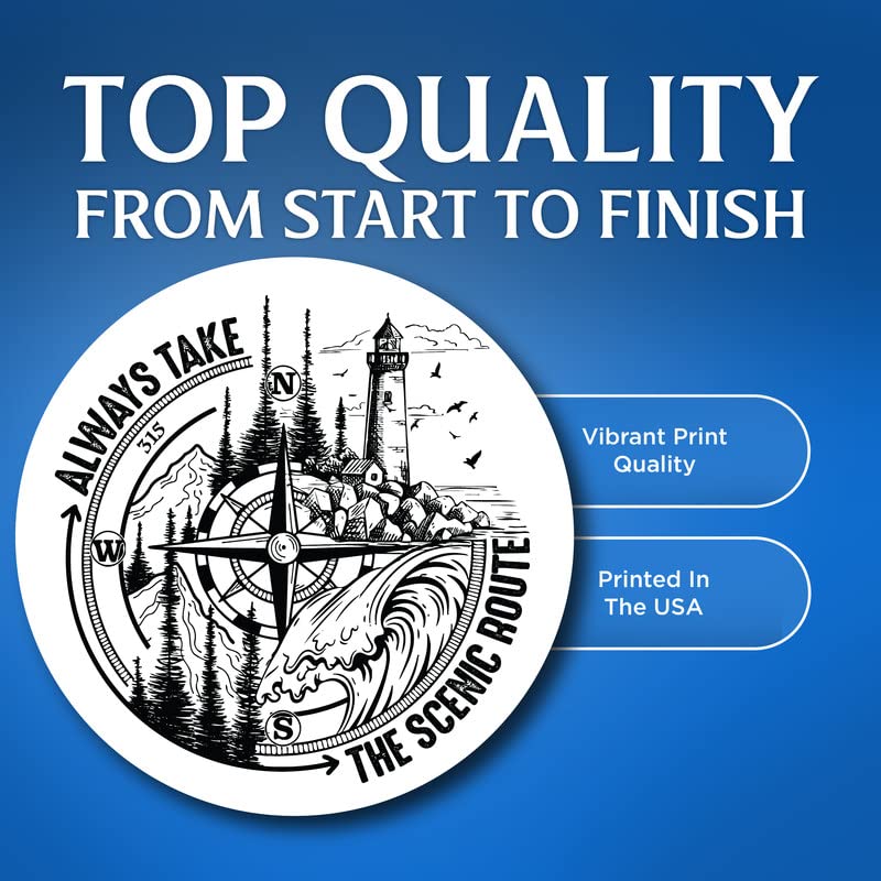 Always Take The Scenic Route - 3 Pack - Travel Junkie Lover - Adventure Lifetstyle Wandering Soul - 4 Inch - Automotive Decal Vinyl Sticker - FBABMCS007