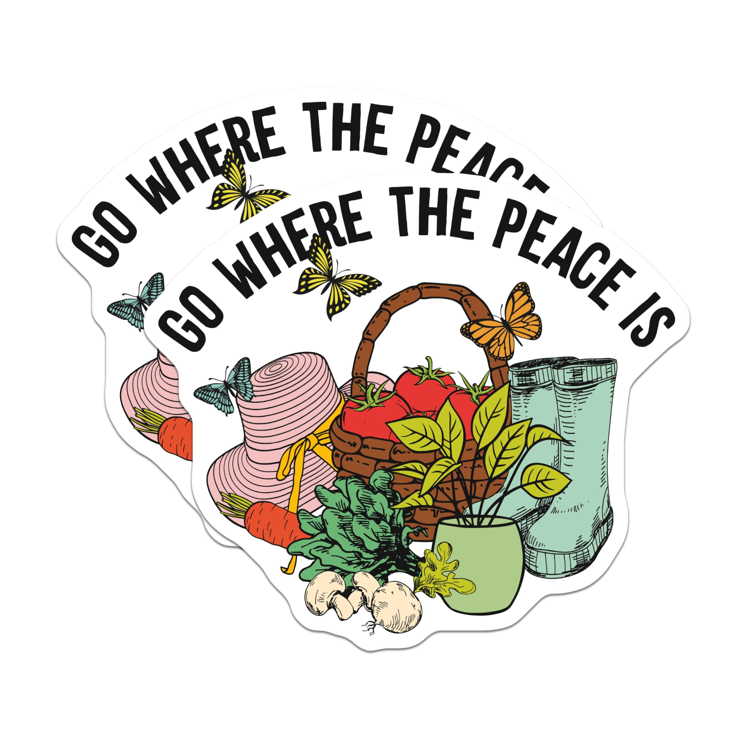 (2 Pack) Go Where Peace is Magnets - Garden Decor Magnets - Nature Scene Fridge Magnets - 5" On Longest Side - Premium Magnet - for Cars, Refrigerators, Toolboxes, Lockers - Made in USA - MAG17501