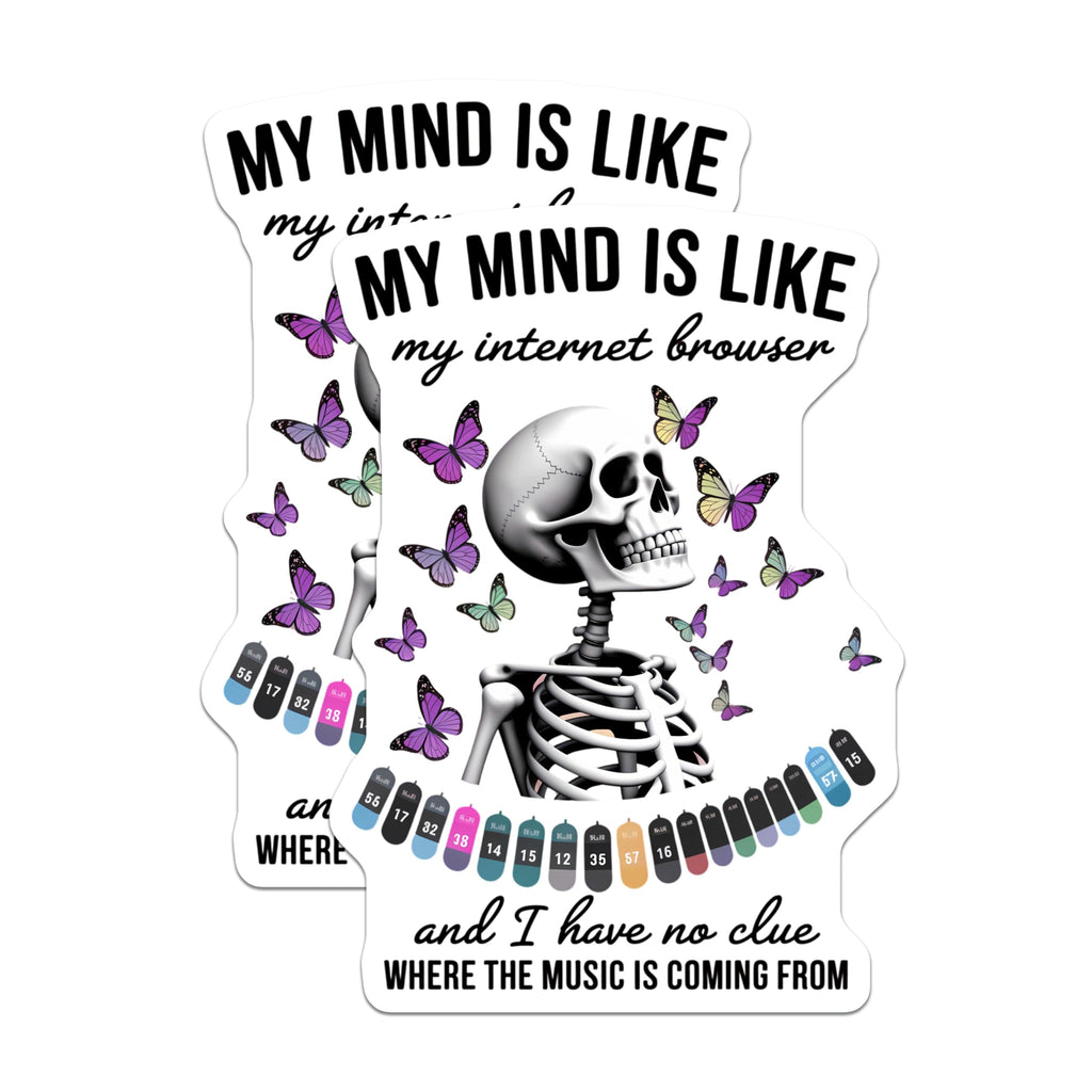 (2 Pack) Internet Browser Mind Magnets - Skeleton Butterfly Decor - Funny Sarcastic Quote Magnet - 5 Inches On Longest Side - Thick Durable Magnet - Made in USA - MAG21262