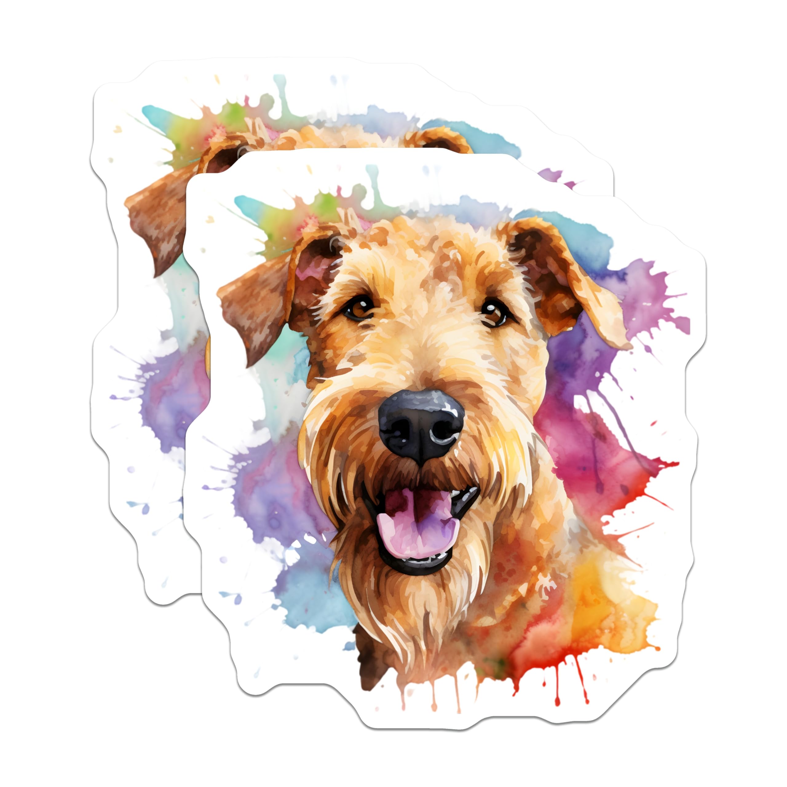 (2 Pack) Irish Terrier Dog Magnets - Watercolor Pet Art - Happy Dog Lover Kitchen Decor - 5 Inches On Longest Side - Thick Durable Magnet - Made in USA - MAG29987
