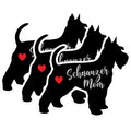 (3 Pack) Schnauzer Mom Decals - Dog Breed Stickers - Pet Lover Decal - 3 Inches On Longest Side - Easy Peel & Apply - Made in USA - 3MCS1388