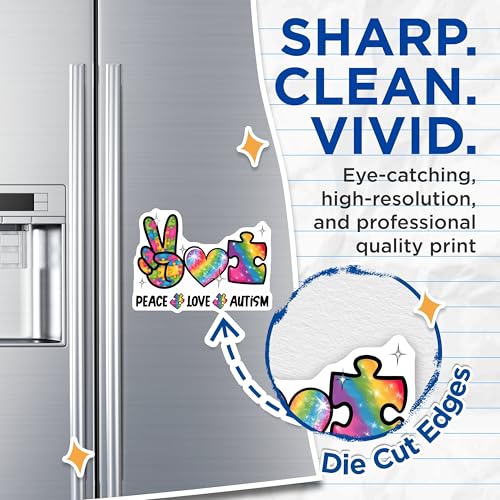 (2 Pack) Autism Awareness Magnet - Colorful Puzzle Pieces - 5" On Longest Side - Sticks to Smooth Flat Surfaces - Made in USA - MAG9699