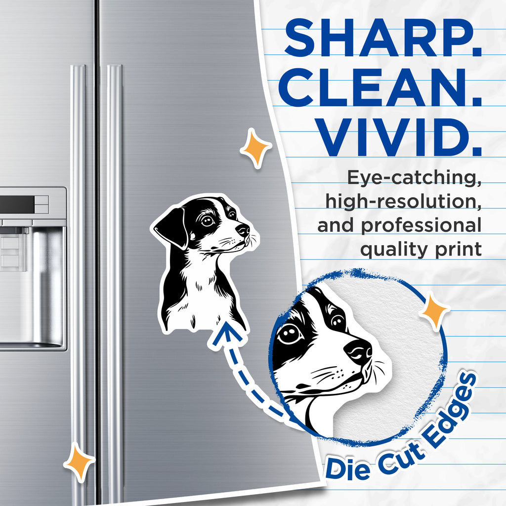 (2 Pack) Dog Head Magnets - Animal Lover Refrigerator Decor - Stylized Canine Art - 5 Inches On Longest Side - Thick Durable Magnet - Made in USA - MAG38273