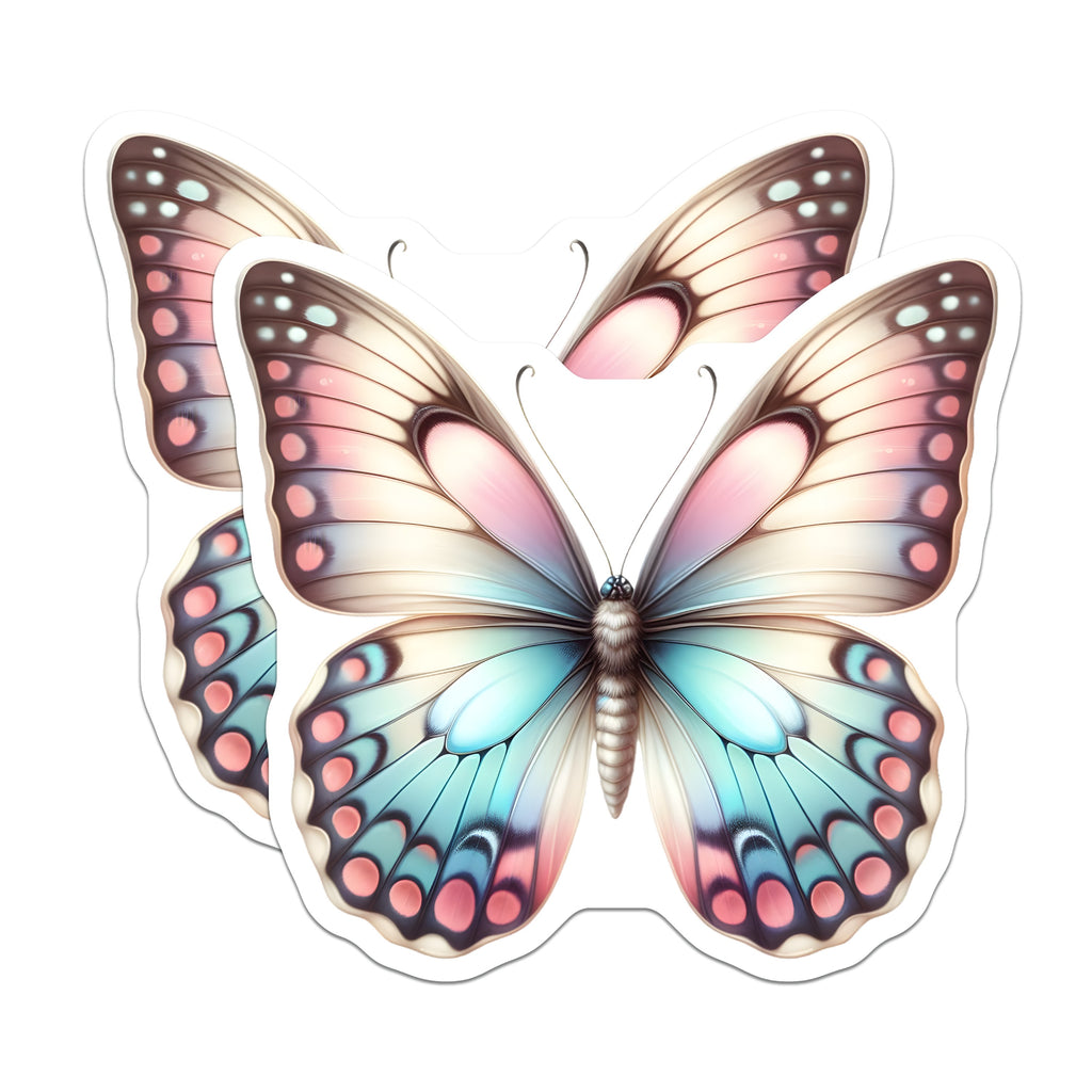 (2 Pack) Pastel Butterfly Magnets - Aesthetic Fridge Decor - Whimsical Nature Art for Home Locker - 5 Inches On Longest Side - Thick Durable Magnet - Made in USA - MAG39544